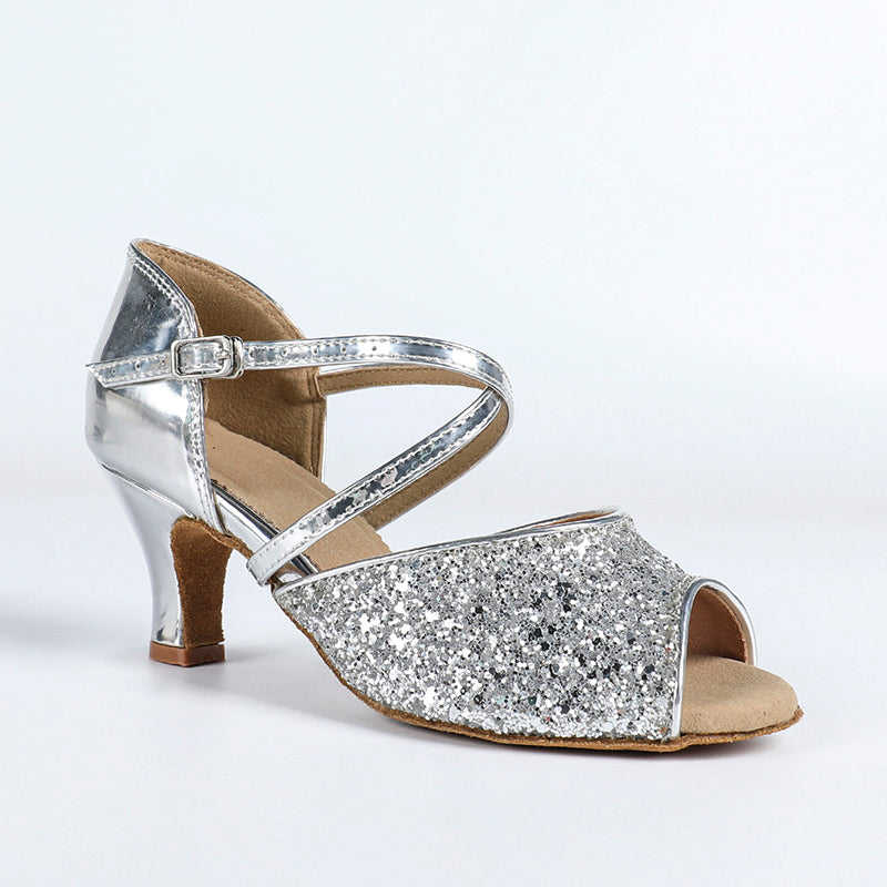 Women's Leatherette Sparkling Glitter Customized Heel  Latin Dance Shoes Ballroom Dance Shoes