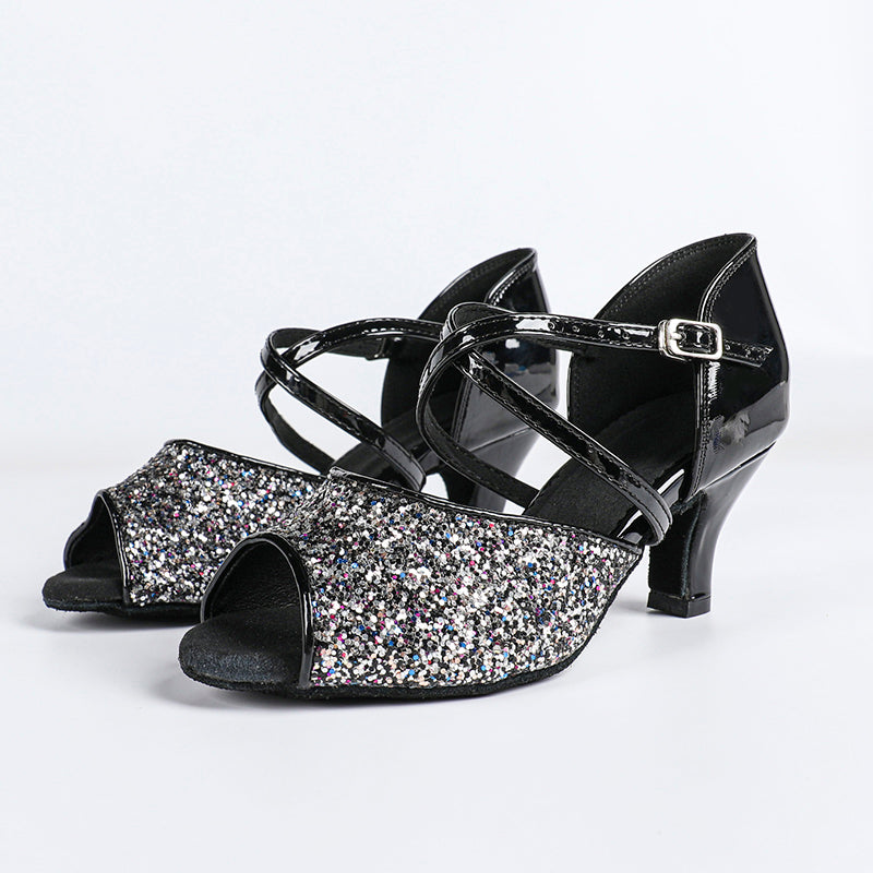 Women's Leatherette Sparkling Glitter Customized Heel  Latin Dance Shoes Ballroom Dance Shoes