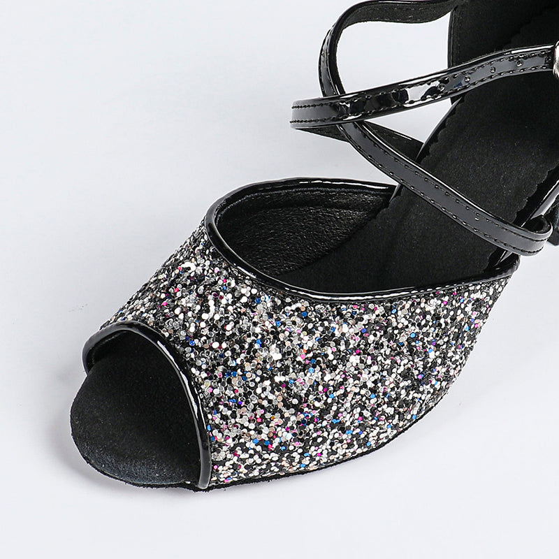 Women's Leatherette Sparkling Glitter Customized Heel  Latin Dance Shoes Ballroom Dance Shoes