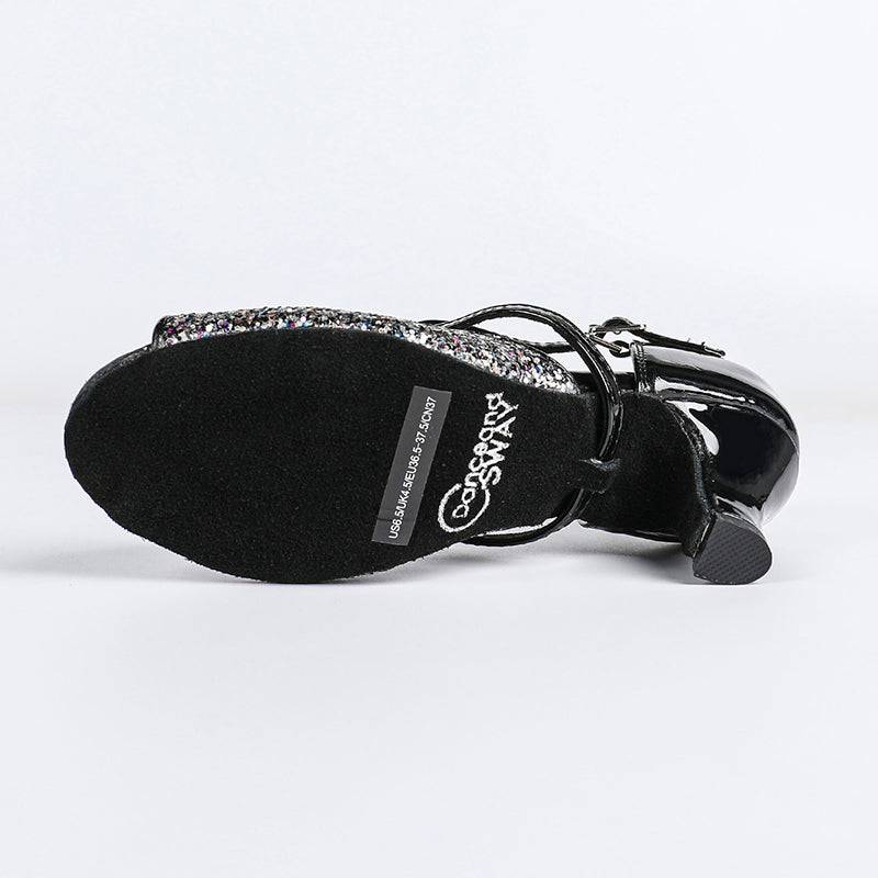 Women's Leatherette Sparkling Glitter Customized Heel  Latin Dance Shoes Ballroom Dance Shoes