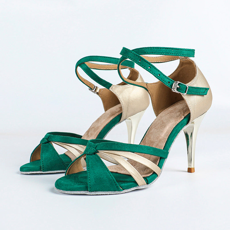 Women's Nubuck Green 9cm Heels Dance Shoes Tango Shoes