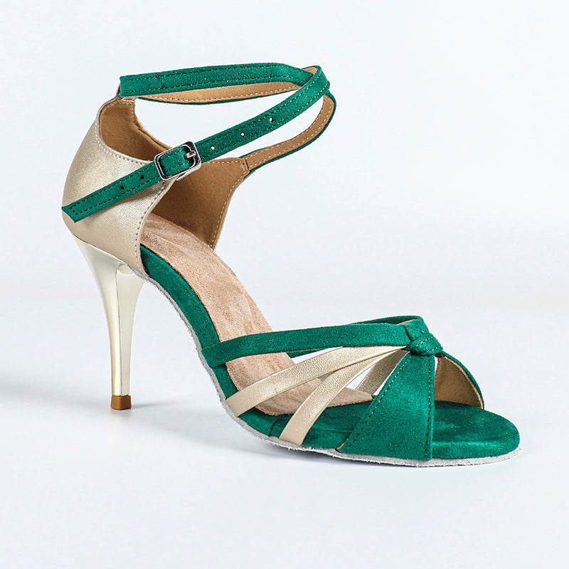 Women's Nubuck Green 9cm Heels Dance Shoes Tango Shoes
