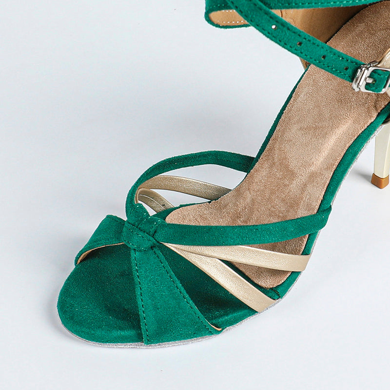 Women's Nubuck Green 9cm Heels Dance Shoes Tango Shoes