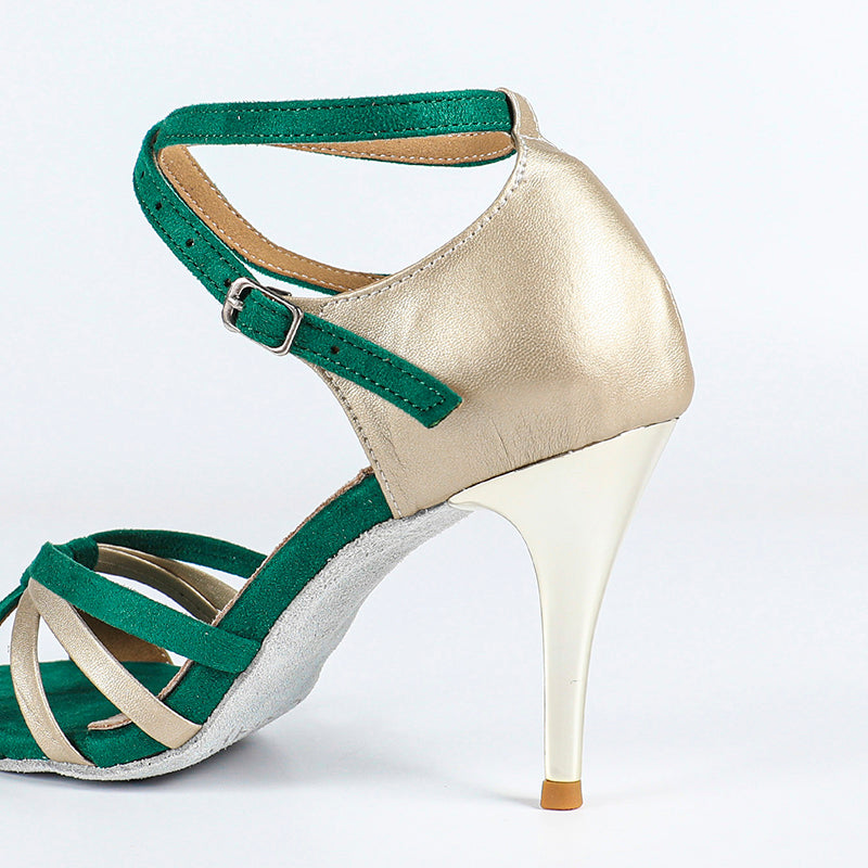 Women's Nubuck Green 9cm Heels Dance Shoes Tango Shoes