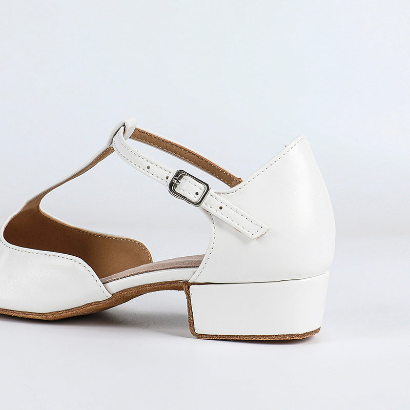 DS Women's T-strap PU Leather Retro Customized Heels Ballroom Dance Shoes Swing Dance Shoes