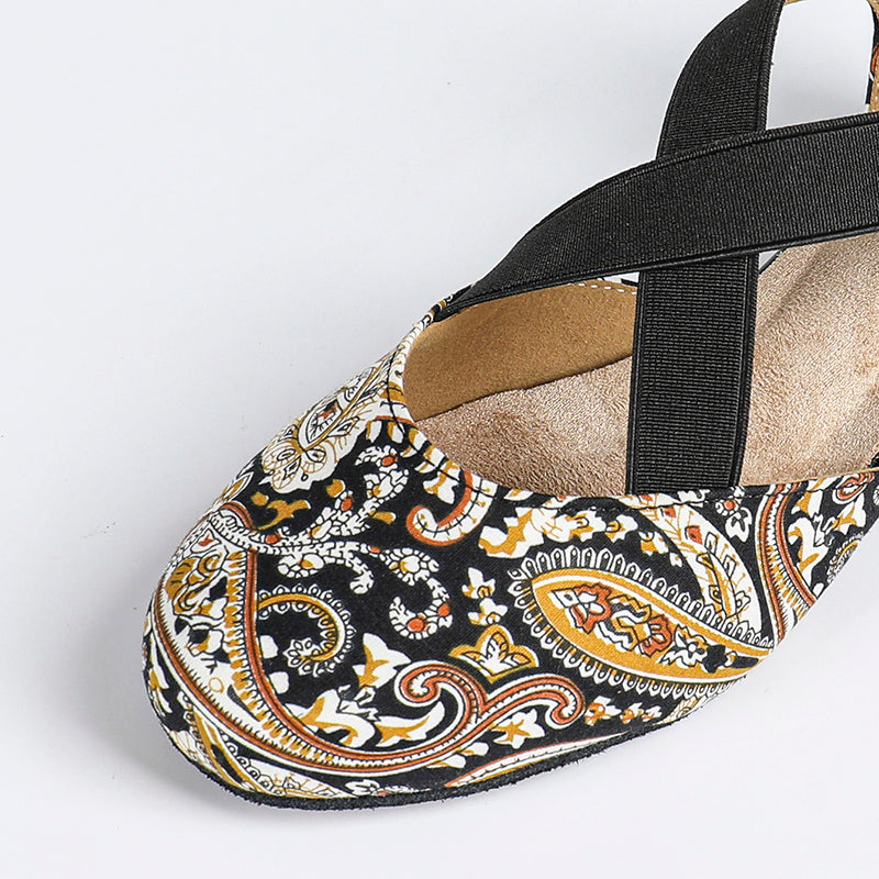 DS Women's Satin Retro Customized  Heels Ballroom Dance Shoes Swing Dance Shoes