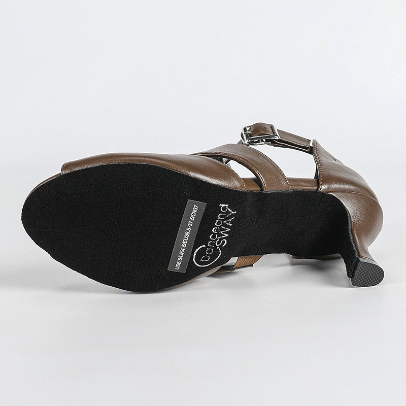 Women's Leatherette Customized Heel Buckle Salsa Dance Heels Dance Boots Dance Shoes