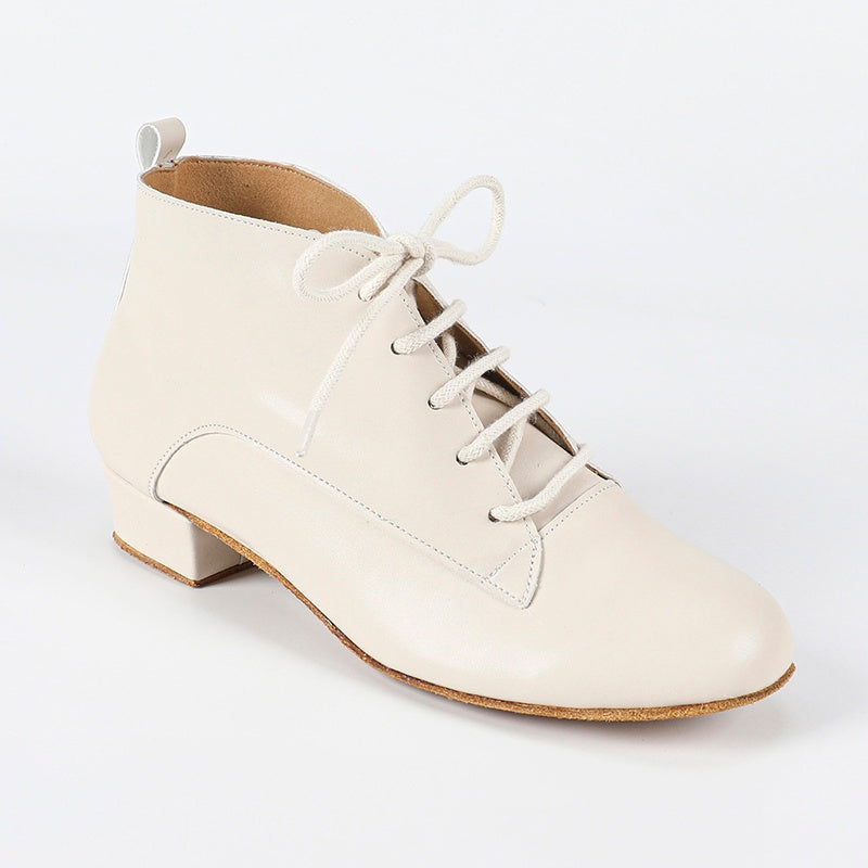 SH Women's Apricot 2.5cm Heel Jazz Shoes Lace-up Dance Heels Boots