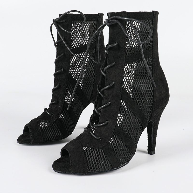 DS Women's Mesh Customized Dance Heels Boots Salsa Jazz Dance Shoes
