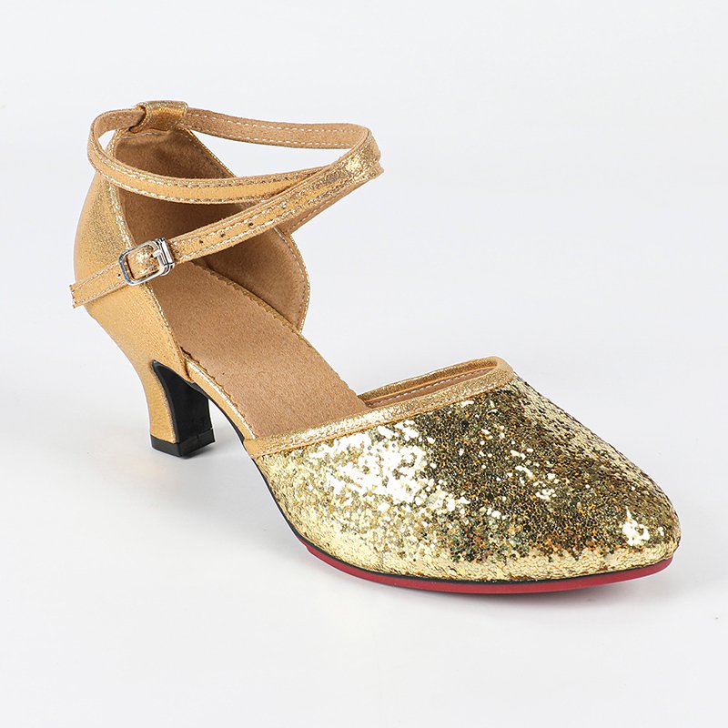 Women's  Rubber Sole 3.5/5cm Sparkling Glitter Heels Ballroom Dance Shoes