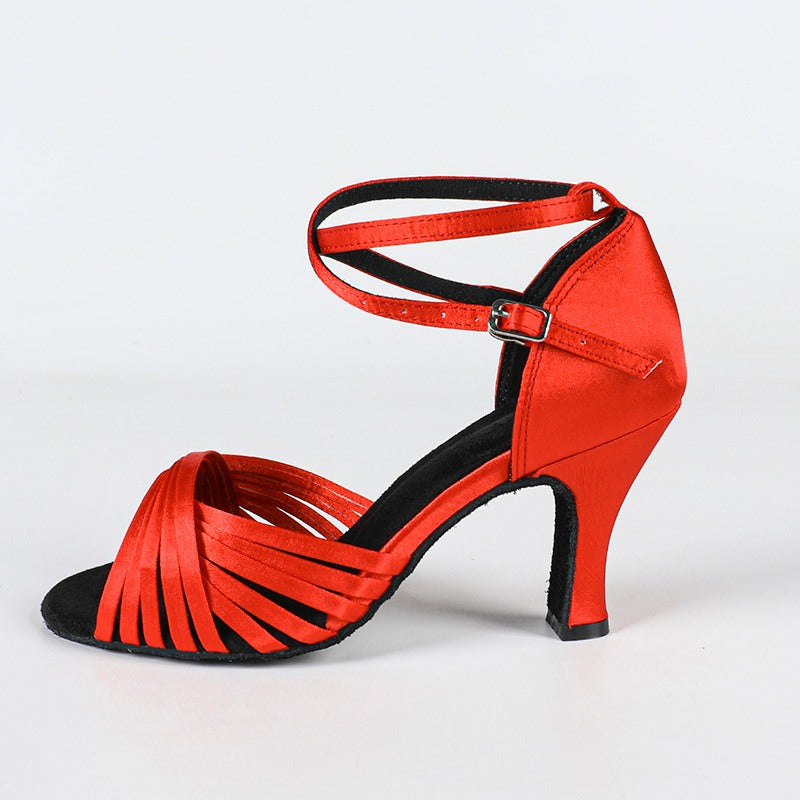 Women's Satin Customized Heel Ballroom Latin Dance Shoes