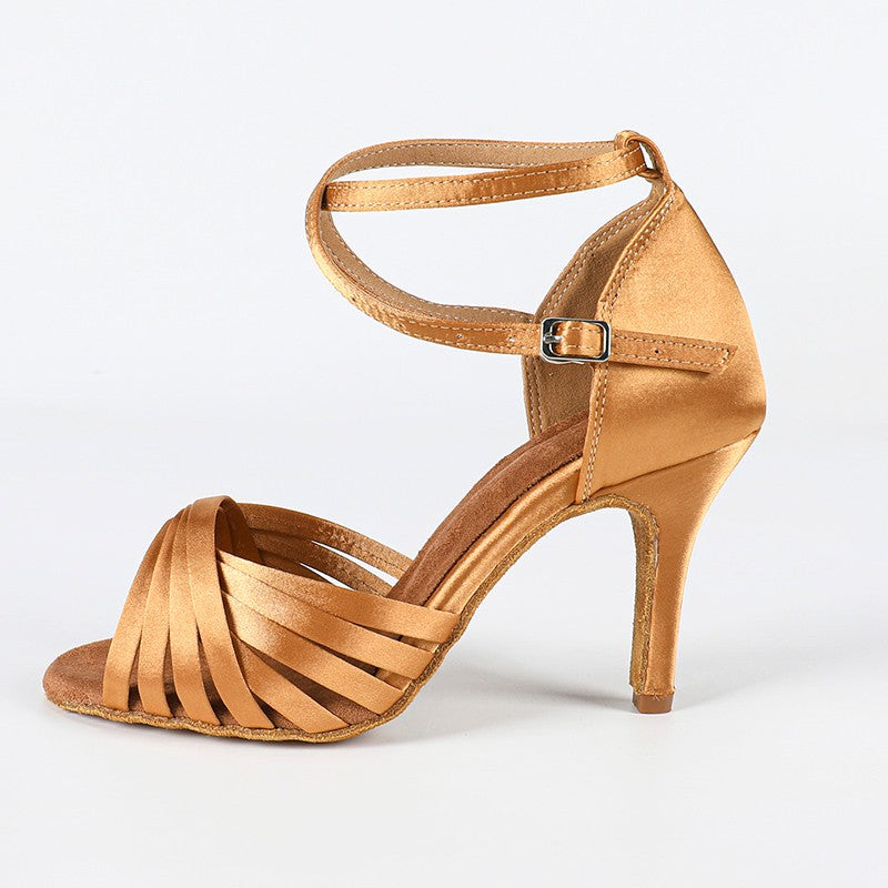 Women's Satin Customized Heel Ballroom Dance Shoes Latin Dance Shoes