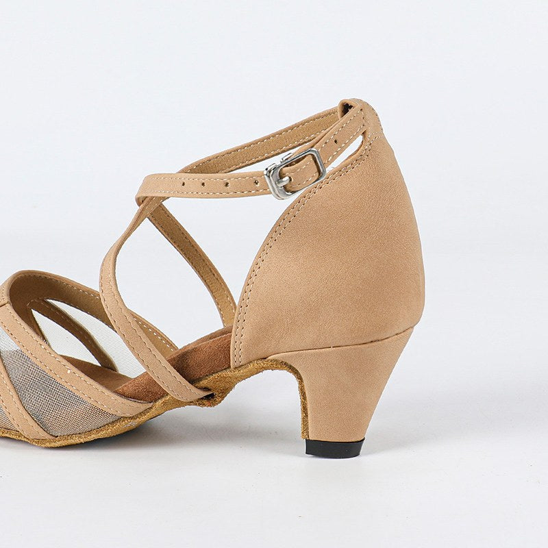 DS Women's Suede Customized Heel Ballroom Dance Shoes Latin Dance Shoes