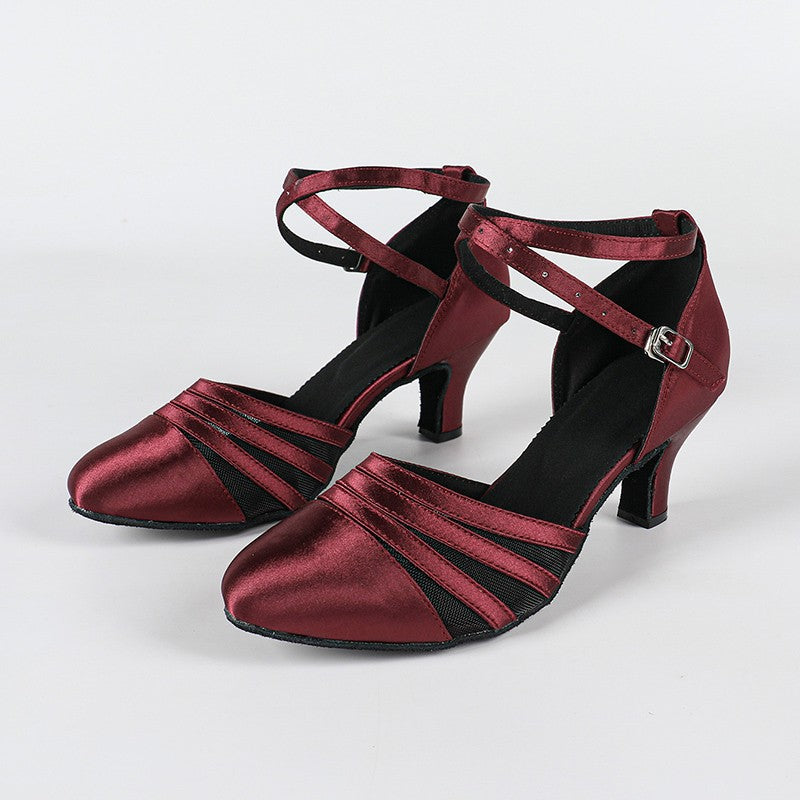 Women's Satin Customized Heel Ballroom Dance Shoes Modern Dance Shoes