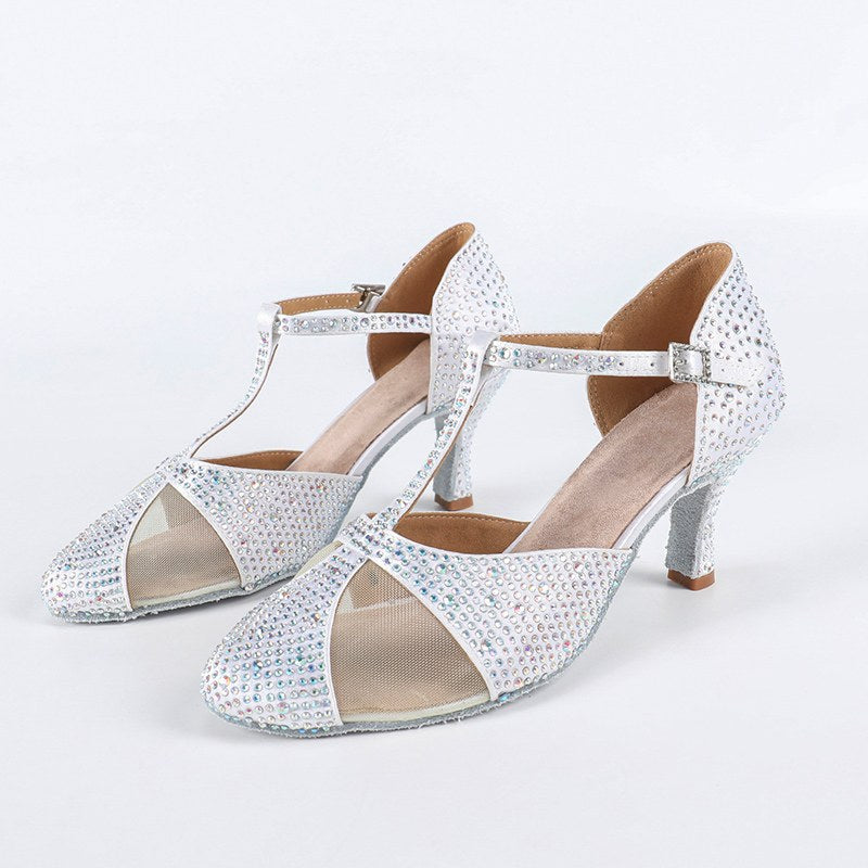 DS Women's Pointed Toe Customized Heel Closed Toe Dance Shoes