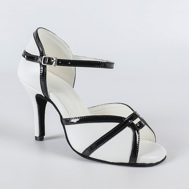 DS Women's White Customized Heel Latin Dance Shoes Ballroom Dance Shoes