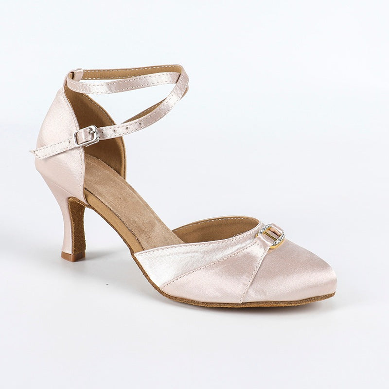 DS Women's Pointed Toe Customized Heel Closed Toe Dance Shoes