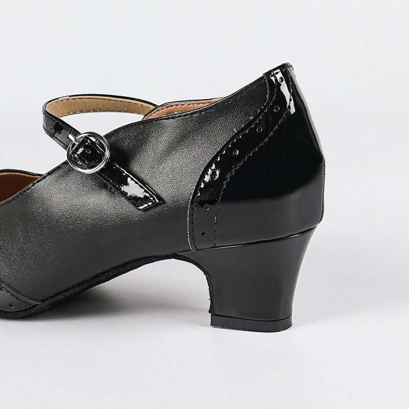 Women's Leatherette Customized Heel Closed Toe Character Shoes Retro Dancing Shoes