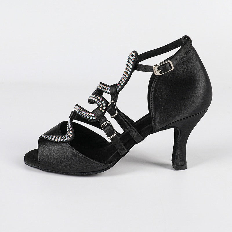 Women's Satin Sude Sole Customized Heel Dance Boots Jazz Salsa Dance Shoes