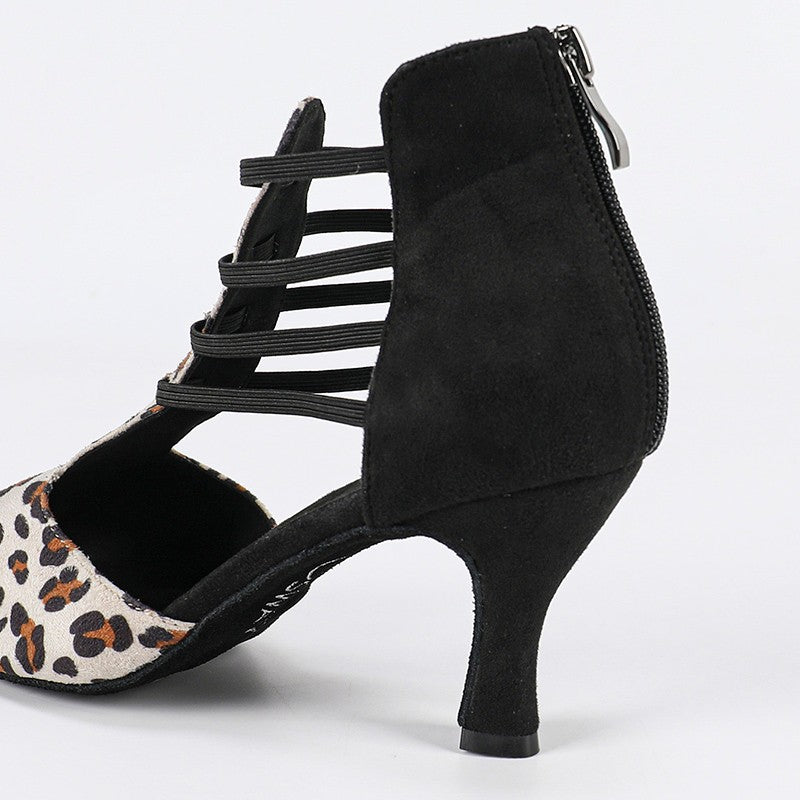 Women's Satin Suede Sole Customized Heel Dance Boots Jazz Salsa Dance Shoes