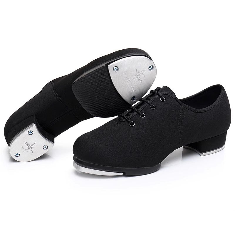 Unisex Canvas 3cm Heel Tap Shoes With Lace-up Dance Shoes