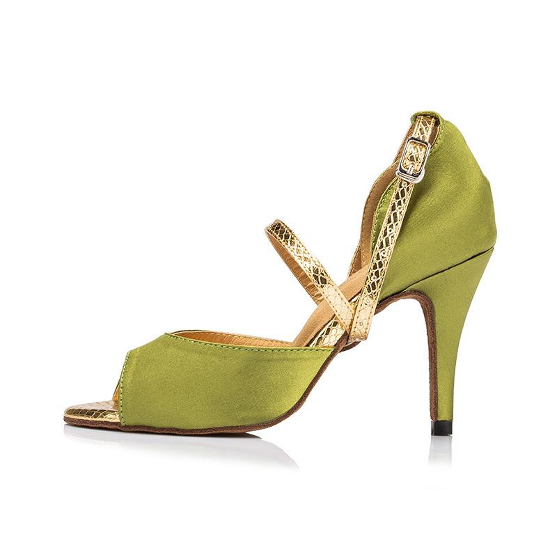 Women's Satin 8.5cm Heel Ballroom Dance Shoes Latin Shoes