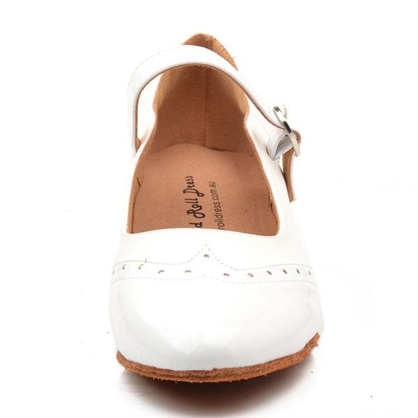 Women's Leatherette Customized Heel Closed Toe Character Shoes Retro Dancing Shoes