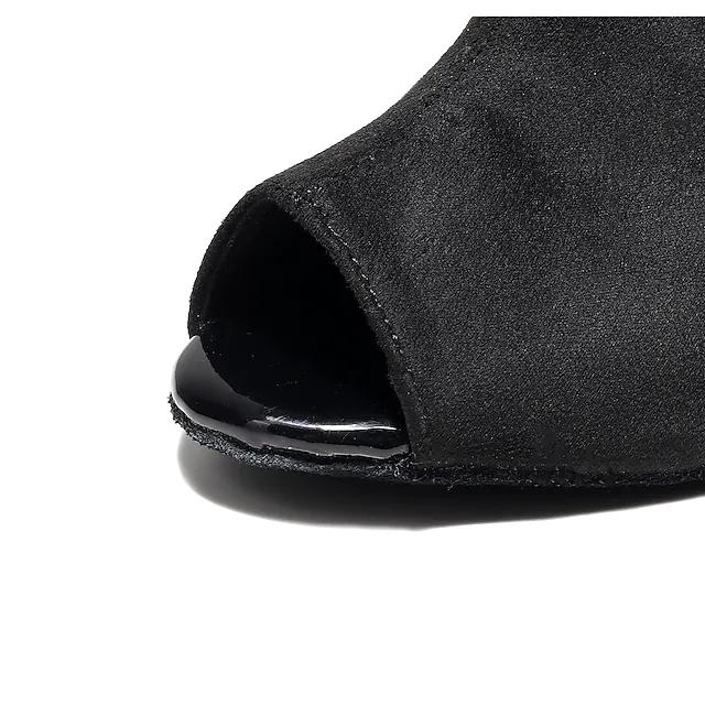 Women's Suede Open To Customized Heels Dance Boots Jazz Salsa Dancing Shoes
