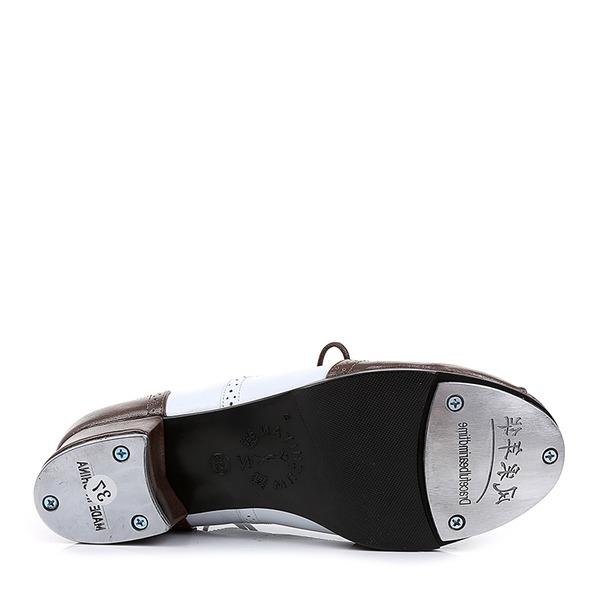 Unisex Real Leather 3cm Heel Tap Dance Shoes
