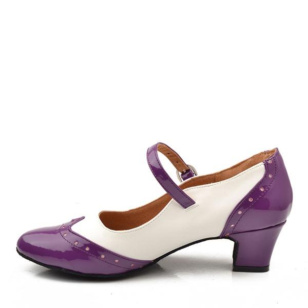 Women's Leatherette Customized Heel Closed Toe Character Shoes Retro Dancing Shoes