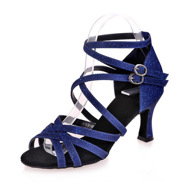 Women's Sparkling Glitter Customized Heel Ballroom Dance Shoes Latin Shoes