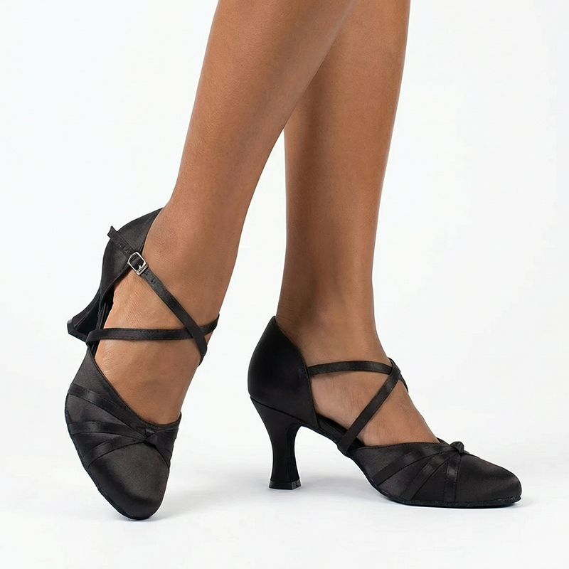 Women's Satin Customized Heel Ballroom Dance Shoes Modern Dance Shoes