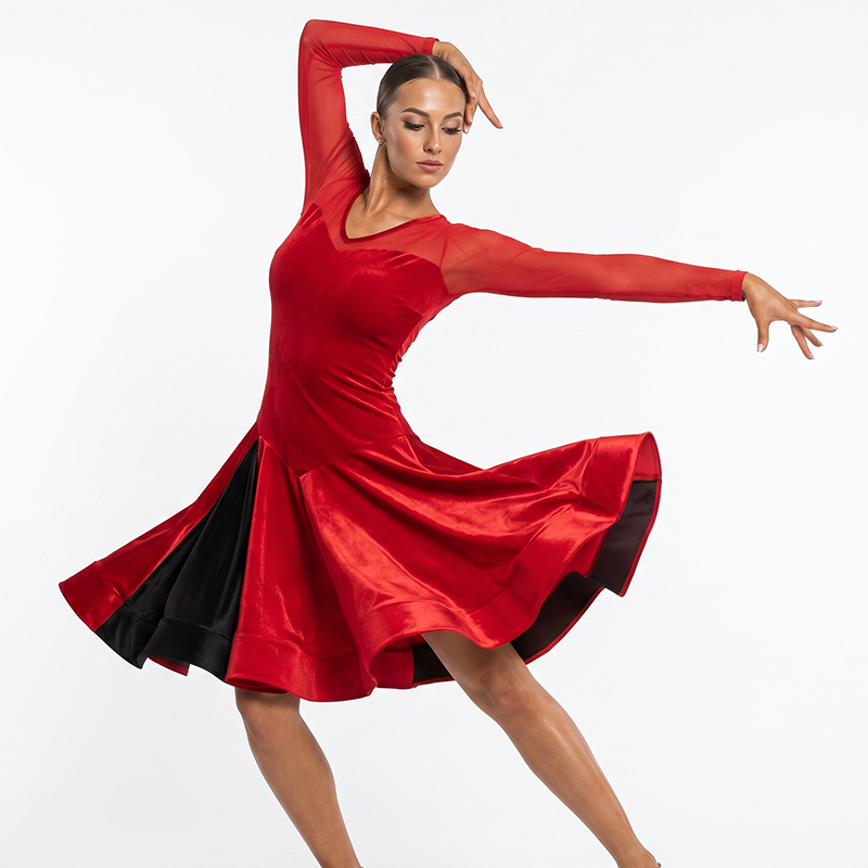 Customisable- Women's Performance Costume Professional Latin Dance Dress