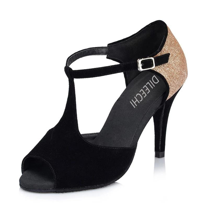 Women's Suede Customized Heel Ballroom Dance Shoes Salsa Latin Shoes
