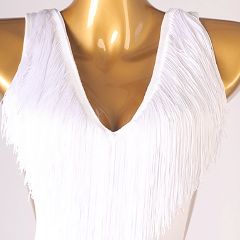Customisable-Women's V-neck Sleeveless Performance Latin Dance Dress Dance Wear