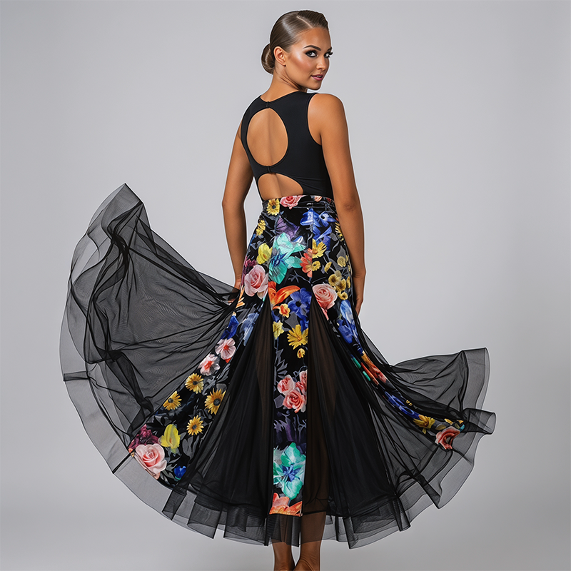 Customisable- Women's Modern Dance Ballroom Dance Skirt Training Performance Dress