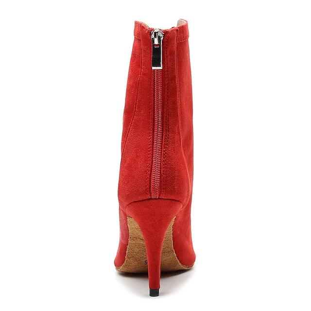 Women's Suede Red Customized Heels Dance Boots Jazz Salsa Dance Shoes