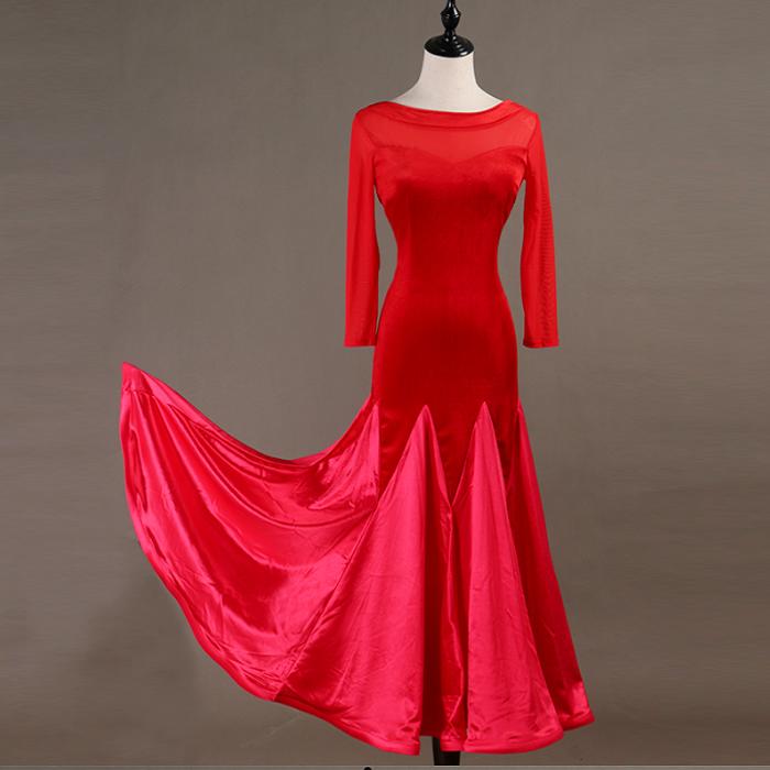 Customisable-Women's Modern Ballroom Dance National Standard Dance Big Hem Dress