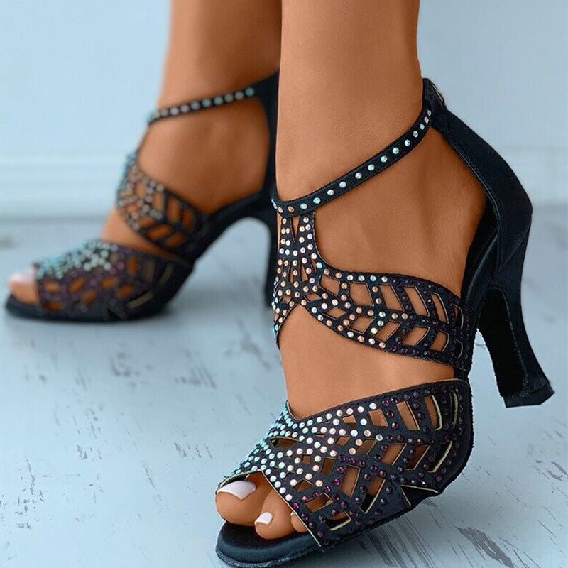 DS Women's Satin Customized Heels Dance Boots Salsa Dancing Shoes