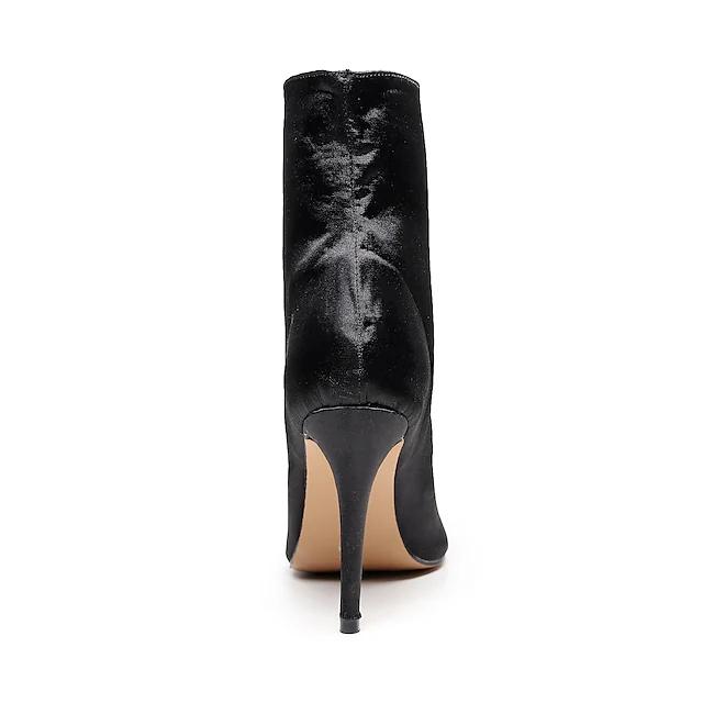 Women's Satin Customized Heel Dance Boots Jazz Salsa Street Sole Dancing Shoes
